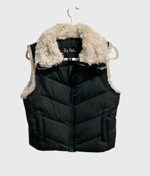 Big Chill -Black Faux Fur Puffer Vest
